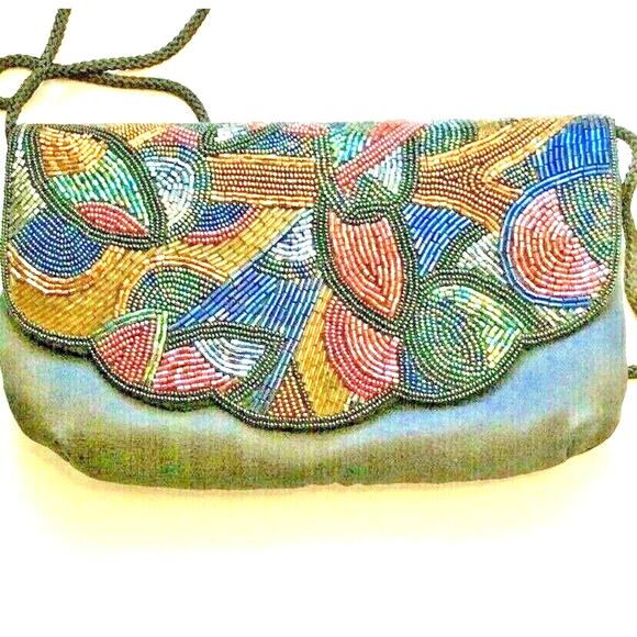 Beaded Women's Small Evening Bag | ADG Fashion Imports: Floral pattern Perfect f - Picture 1 of 7